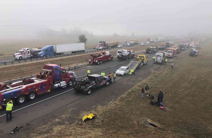 A woman died and eight others were injured in a head-on crash on Interstate 5 north of Beaverton in Multnomah County